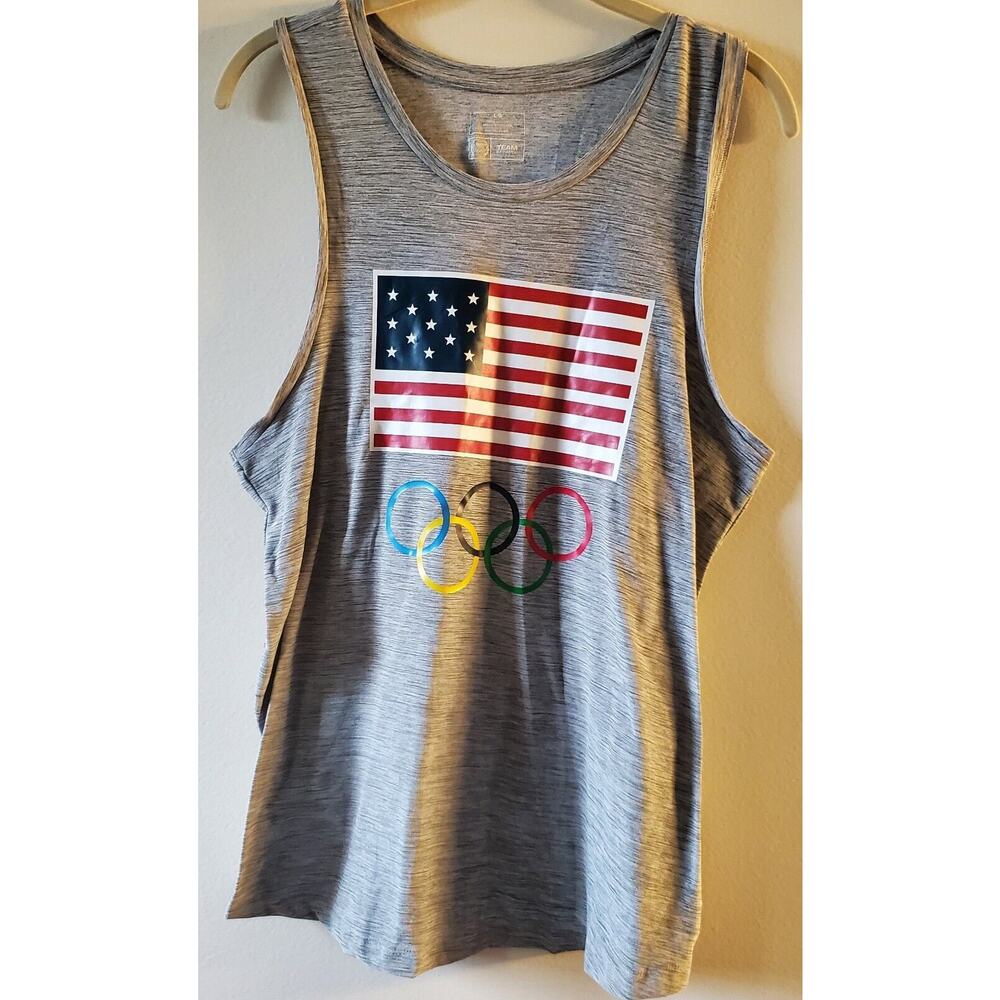 Women's Team USA Team Apparel Olympic Logo Gray Tank Top Shirt Size Large
